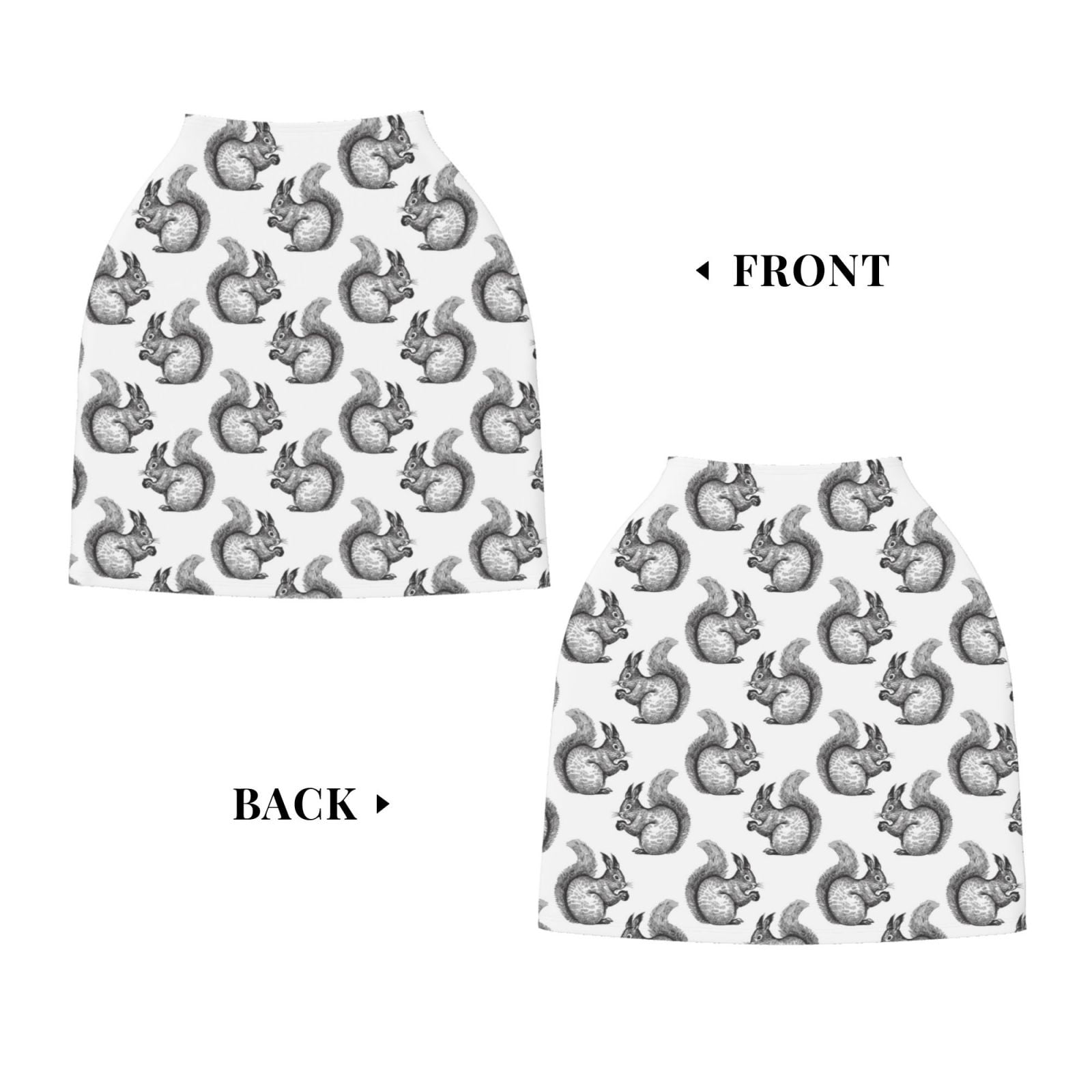 Fotbe Black Squirrel Pattern Car Seat Covers for Babies, Nursing Breastfeeding Cover Infant Carseat Canopy, Soft Stretchy Carrier Cover