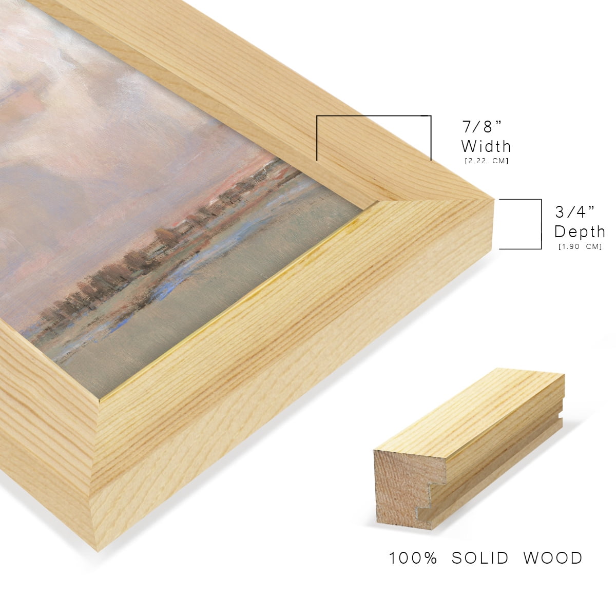Billowing Clouds II - Framed Print w/glass - Natural Wood