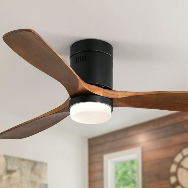 Ceiling Fans With Lights 52in Indoor Fan Reversible Motor And Remote Carved Wood Blade Brown Lj2591 Com - Elegant Ceiling Fans With Lights And Remote