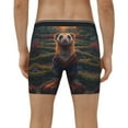 thumbnail image 2 of Men's Boxer Briefs, Garden Meditating Weasel Soft and Breathable Mens Underwear Boxer Briefs With Widen Waist, 2 of 5