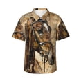 thumbnail image 1 of Fotbe Musical Horse Vintage Collage Camisa Hawaiana para Hombre Unisex – Camisa Casual de Verano con Botones de Manga Corta de Algodón y Lino,XX-Large, 1 of 7
