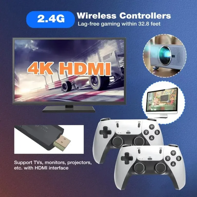 Console Retrò AMANKA Con 20000+ Giochi Preinstallati - 2 Controller Wireless, Uscita HDMI, Portatile Come Una Chiavetta