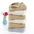 thumbnail image 4 of Hibalala Hand Towels Set of 2 Diamond Pattern 100% Cotton Absorbent Soft Towel for Bathroom 34*74cm, 4 of 5