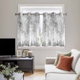 thumbnail image 3 of Contemporary Grey Tree Kitchen Curtains Short 45 Inch Length, Abstract Art Oil Paiting Grommet Top Bedroom Living Room Curtains, Light Filtering Cafe Curtain Drapes 2 Panels Set 84''x45'', 3 of 3