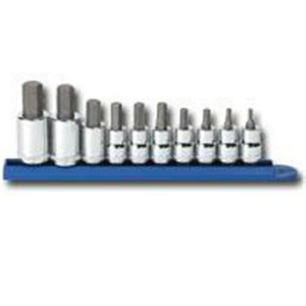 10 Piece 3 8 and 1 2 Inch Drive Metric Hex Bit Socket Set Walmart