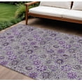 thumbnail image 2 of HomeRoots 626516 9 x 12 ft. Purple & Gray Floral Washable Transitional Indoor & Outdoor Rectangle Area Rug, 2 of 9