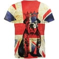 thumbnail image 2 of English British Bulldog Crown Grunge Flag All Over Mens T Shirt, 2 of 2