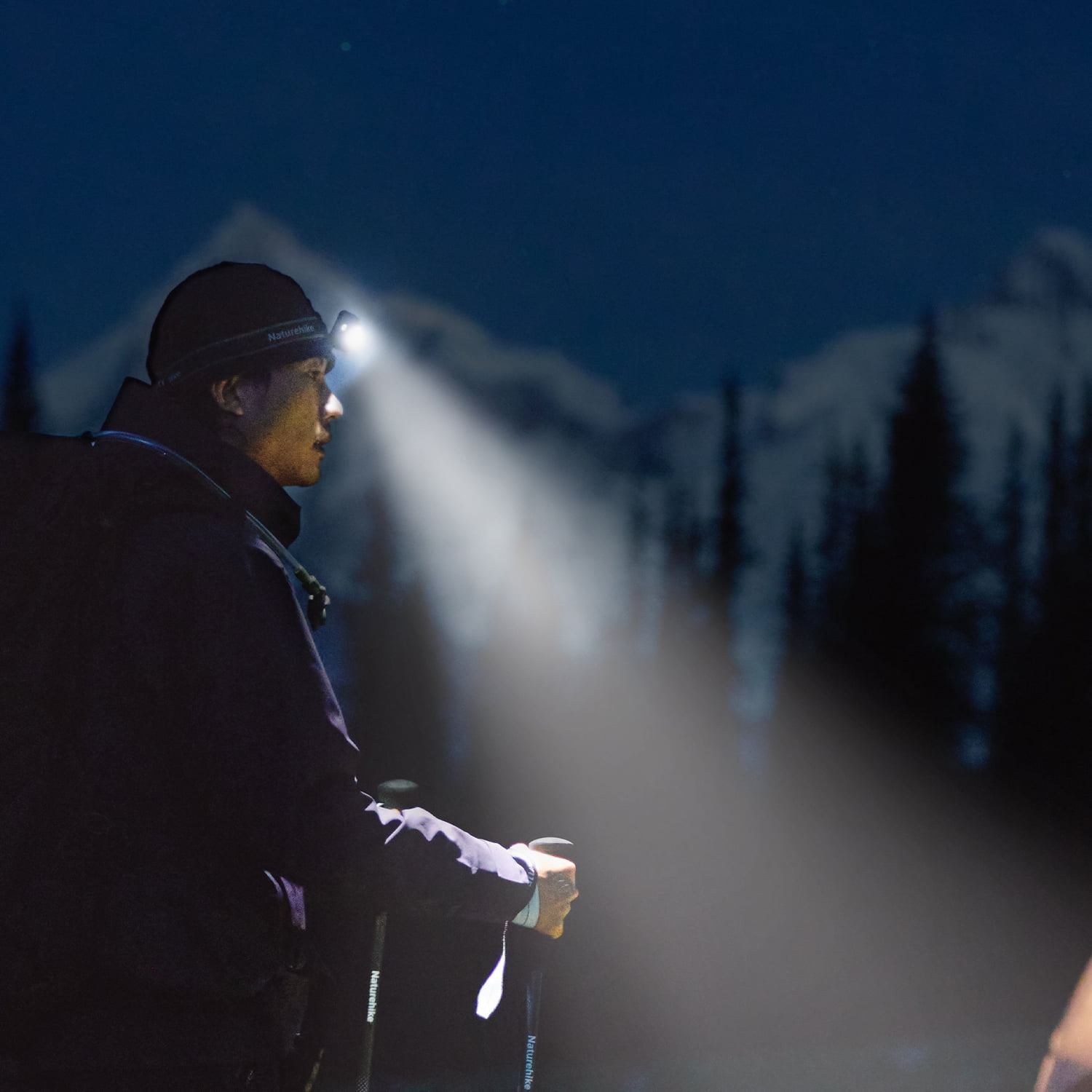 Naturehike, Portable headlamp, Rechargeable headlamp, Motion Sensor Switch，CREE lamp beads, 500lm lumens, 80°adjustable angle,  waterproof IP 66.