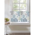 thumbnail image 3 of Navy Blue Teal Coastal Half Window Curtains 24 Inches Long, Summer Beach Coral Shell Ocean Window Treatment Curtain Drapes, Short Curtains Tiers for Kitchen Over Sink, 27.5"x24", 2 Panels, 3 of 7