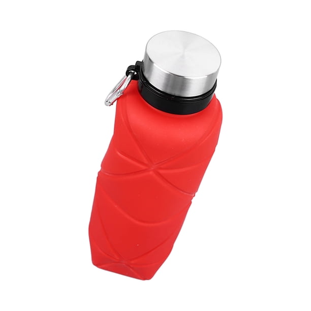 Botella De Agua Plegable De 700ml, Botella De Agua Segura Para Niños De Boca Ancha De Silicona De Alimentaria Con Mosquetón Para Deportes De Viaje