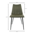 thumbnail image 3 of Moe's Home Collection Alibi 18" Vegan Leather Dining Chair Dark Green (Set of 2), 3 of 9