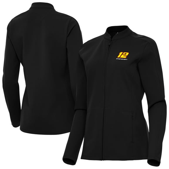 Women's Antigua Black Ryan Blaney Regard Full-Zip Jacket