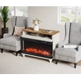 thumbnail image 2 of 36" Electric Fireplace, White Wooden Side Table Fireplace End Table for Living Room, 3D Freestanding Fireplace Stove Heater, 2 of 11