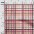 thumbnail image 1 of oneOone Cotton Silk Peach Fabric Madras Check Craft Projects Decor Fabric Printed By The Yard 42 Inches Wide, 1 of 4