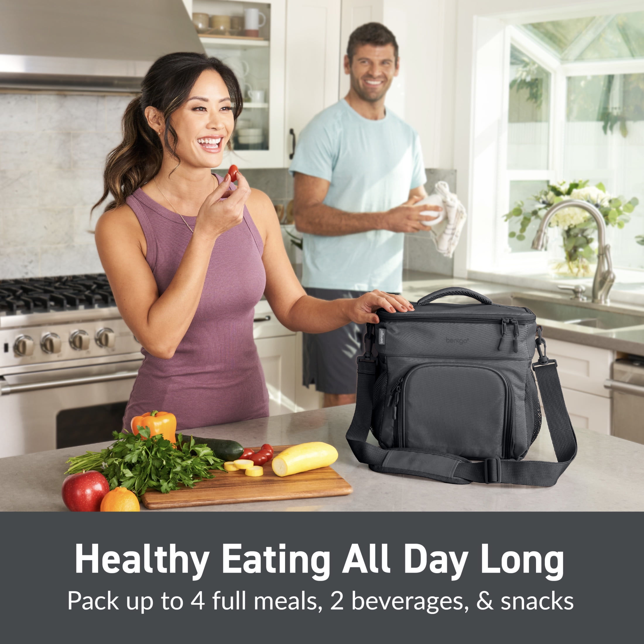 bentgo Prep Deluxe Insulated Multimeal Bag 5-Compartment Dark Gray (BGPRPBAG-DG)