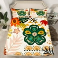 thumbnail image 2 of Homewish Vintage Bohemain Flower Twin Sheet Sets,Boho Theme Twin Fitted Sheet,Green Beige Flat Sheet For Men Women,Microfiber Bedroom Decor,3pcs, 2 of 7