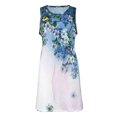thumbnail image 3 of DYMADE Womens Summer Sundress Cotton Floral Print Round Neck Sleeveless Pocket A-Line Tank Dress, 3 of 3