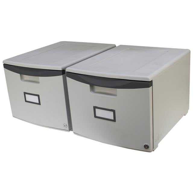 Storex 61267B01C Plastic 1-Drawer Mobile File Cabinet Letter/Legal Gray/Black 