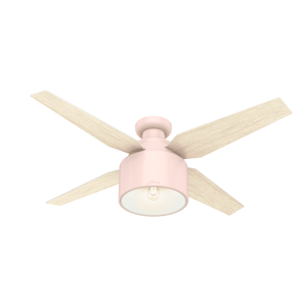 Hunter 52 Cranbrook Blush Pink Ceiling Fan With Light Kit And Remote Com - Ceiling Fan Light Flickers And Goes Out