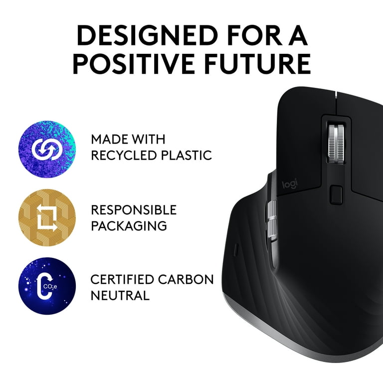 Logitech MX Master 3S for Mac Performance Wireless Mouse, Space