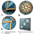 thumbnail image 3 of Designart "Islamic Mandala in Blue and Gold I" Spiritual Framed Wall Art Decor - Global Blue Islam Hallway Framed Wall Art Decor, 3 of 6