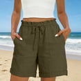 thumbnail image 4 of Women 5'' Quick Dry Running Athletic Shorts High Waisted Workout Gym Split Drawstring Short with 2 Pocket, 4 of 8