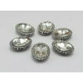 thumbnail image 5 of U8MO 20 Pcs Silver Rhinestone Bling Crystal Flatback Oval Buttons 14X18mm for Wedding-Silver + Clear Crystal, 5 of 8