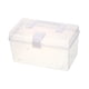 thumbnail image 3 of Caja de almacenamiento transparente, estuche para joyería, contenedor de suministros de costura con tapa portátil, organizador de escritorio para uso 23cmx10.5cmx9cm, 3 of 9