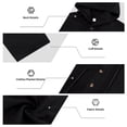 thumbnail image 5 of Delconic Mens Linen Blend Two Piece Set Hooded Half Placket Long Sleeve Shirt and Straight Leg Pants Casual Vacation Outfit Black L, 5 of 8