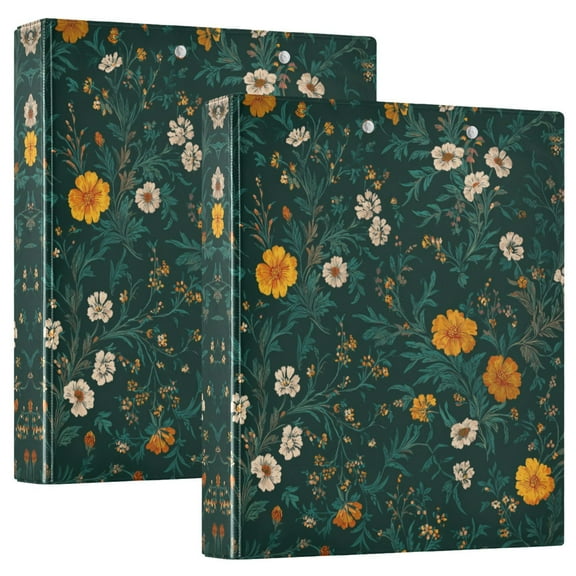 Waterproof PVC Round Ring Binder - D-Rings Clipboard, 200 Page Capacity (1 or 2-Pack), Ideal for Office , Home and School，Cottagecore