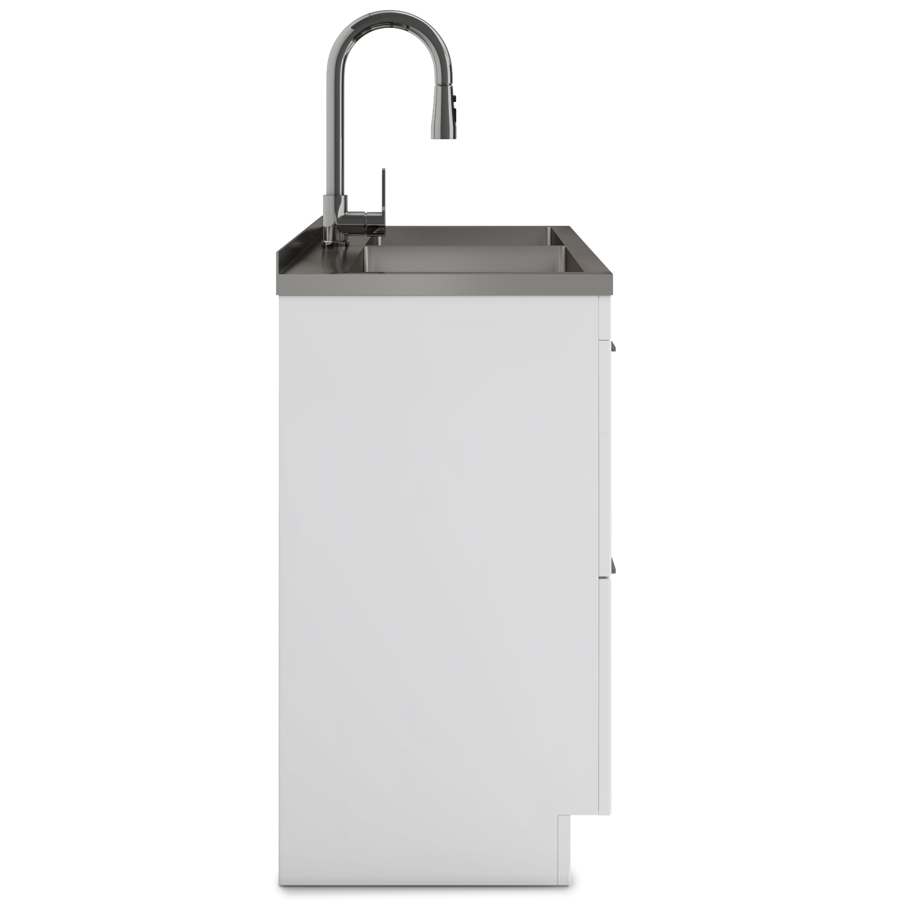 Simpli Home Modern Wide Shaker All-in-One 46-inch Utility Sink & Cabinet