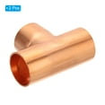 thumbnail image 3 of Uxcell 1 Inch ID Tee Copper Fitting, 2 Pack 3 Way Welding Joint Pressure Pipe Fitting with Sweat Connection for HVAC, 3 of 6