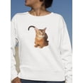 thumbnail image 2 of Beautiful Abyssinian Tail Wag Sweatshirt Women - Women Sweatshirt, White, Large, 2 of 4