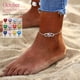 thumbnail image 2 of Pulsera de tobillo de plata esterlina Silvora mujer tobilleras infinito piedra de nacimiento corazón octubre, 2 of 8