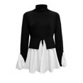 thumbnail image 5 of ZyeKqe Dressy Casual Tops for Women High Neck Long Sleeve Going out Tops Ruffle Hem Pleated Tunic Top Blouses, 5 of 7