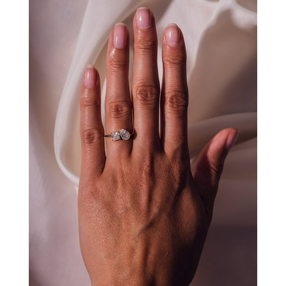 SOLITAIRE JEWELS 2.50TCW Pear & Princess Cut Two Stone Moissanite Toi Et Moi Engagement Ring, 10k Yellow Gold Solitaire Ring