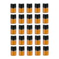 thumbnail image 2 of 25x Empty Glass Bottle Mini Portable Refillable, Empty Cosmetic Container Brown 1ml Medium plug, 2 of 8