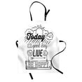 thumbnail image 1 of Quotes Apron "Today is a Good Day to Live be Happy" Enjoy Reminding Gratitude Inspire Vision, Unisex Kitchen Bib Apron with Adjustable Neck for Cooking Baking Gardening, Black White, by Ambesonne, 1 of 3