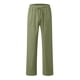 thumbnail image 4 of Pantalones de lino con cordón en la cintura para mujer: pantalones casuales de color liso, corte holgado y pierna recta, con bolsillos, 4 of 4