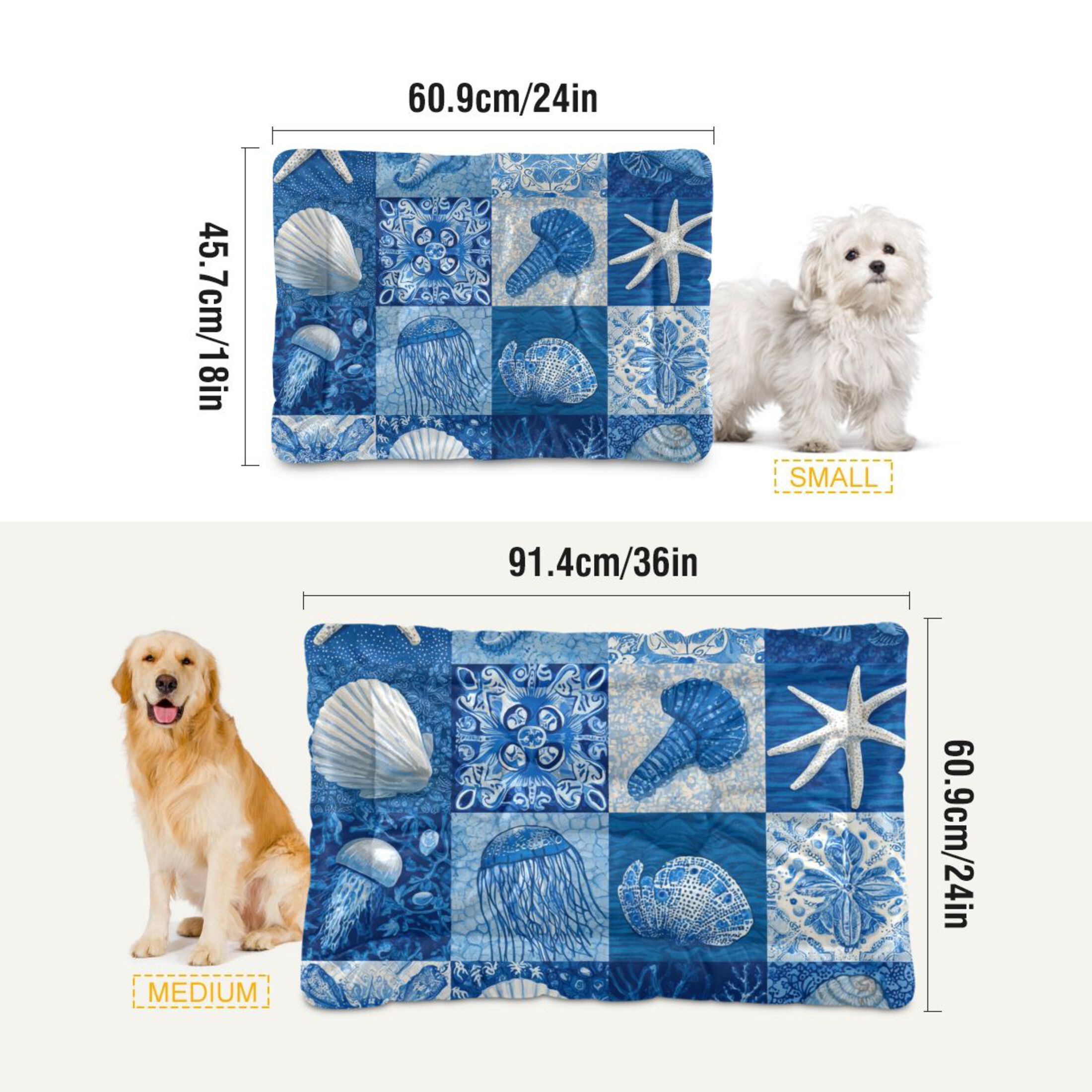 Cozy Mat Pet Bed Indoor Outdoor Warm Soft For Cat Dog Puppy(S/M) Marine