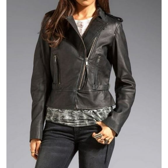 Noora Women's Black Lambskin Leather Jackets | Stylish Ladies Leather jacket | Gift for her ST0229