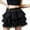 Black, variant on XIAONU Women's Frilly Mini Skorts High Waist Lace Trimmed Tiered Skort Lightweight Romantic Skort For Party Date Casual Outings