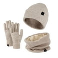 thumbnail image 2 of Hontri Hat Gloves Scarf Set Women Women&Men Autumn Winter Warm Cute Wool Hat Scarf Gloves Three Winter Snow Knit Cap Screen Mittens Scarves Sets Young Women Gift Ideas Khaki, 2 of 4