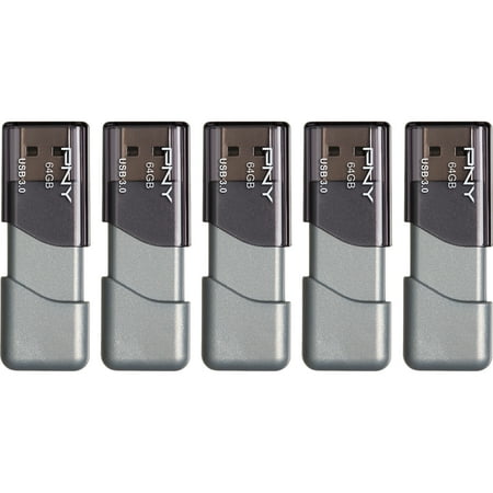 UPC: 0751492661070 | PNY 64GB Turbo Attaché 3 USB 3.0 Flash Drive 5-Pack