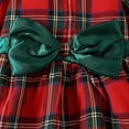 thumbnail image 6 of LIIPEE Girls Dresses Christmas Plaid Printed Long Sleeve Peter Pan Collar Bowknot A-Line Princess Sundress Child Elegant Casual Daily Party Photoshoot Dress,Green,18M, 6 of 6