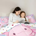 thumbnail image 4 of Castle Fairy Pink Axolotl Salamander 7Pcs Bedding Comforter Set for Children,Cartoon Mermaid Queen Bedding Sets Super Cozy,Gradient Ombre Queen Sheet Sets,Super Cozy Room Decor, 4 of 8
