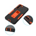 thumbnail image 3 of Feishell Fit for Samsung Galaxy S23 6.1 inch Cover Built-in Iron Sheet Support Magnetic Car Mount,Shockproof Protective Vertical & Horizontal Kickstand Hybrid Armor Phone Case,Orange, 3 of 12