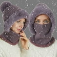 thumbnail image 5 of CNKOO Warm Wool-Lined Winter Hat Windproof  Ear Protection  Hooded Neck Cover for Cold Weather Cycling, 5 of 5