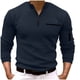 thumbnail image 2 of pstuiky Camiseta de manga larga con cremallera 3/4 para hombre, con cremallera en el brazo, camiseta deportiva de manga larga a rayas para hombre, 2 of 6