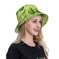 thumbnail image 5 of Kll Green Avocado Bucket Hat for Women Men Packable Travel Beach Sun Hat Outdoor Rave Accessories Reflective Fisherman Cap, 5 of 6
